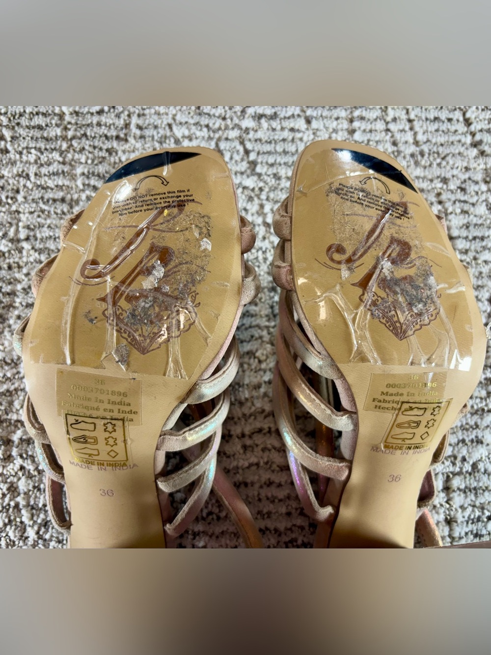 NEW Free People Women’s Size 36 (US 5.5) Rainbow Metallic Colette Cinched Heel - Picture 15 of 15
